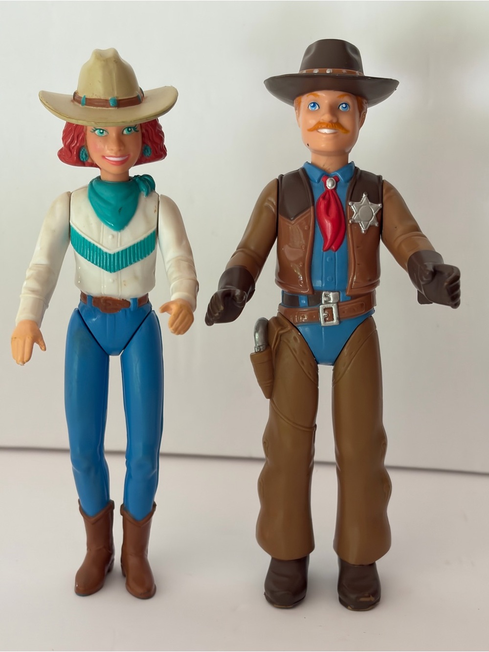 Vintage Playskool Western Cowboy Sheriff & Cowgirl Action Figures 90’s Collect